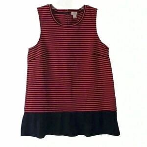 J Crew Orange & Navy Striped Blouse size XS